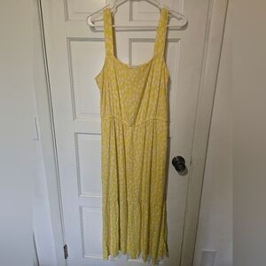 NWOT Amazon Essentials Yellow Sleeveless Printed Maxi Dress